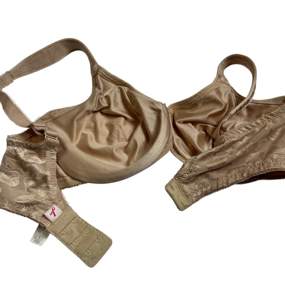 Wacoal Lace‎ Full Figure Underwire Bra Beige 34D Smooth Cups Floral Detail - Picture 5 of 5